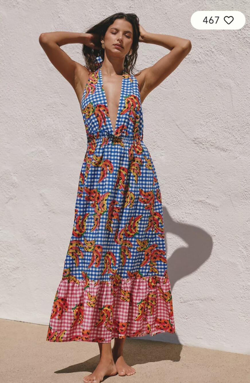 NWT Farm Rio x Anthropologie Tiered Cotton Maxi Dress